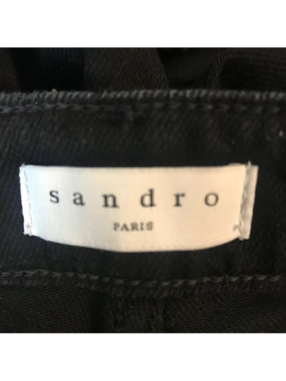 Sandro Paris Tori Flared Lace Inset High Rise Raw Hem Jeans Size 38 (M /6-8) - Picture 8 of 10